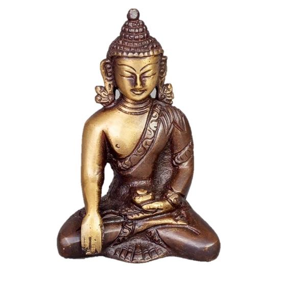 SoulOS Brass Buddha – Meditation in Dhyana Mudra (Two-Tone Finish)