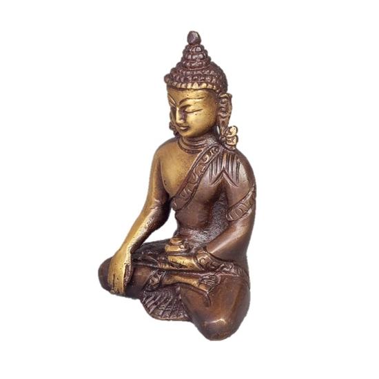 SoulOS Brass Buddha – Meditation in Dhyana Mudra (Two-Tone Finish)