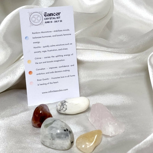 Cancer Zodiac Crystal Kit – SoulOS Healing Set