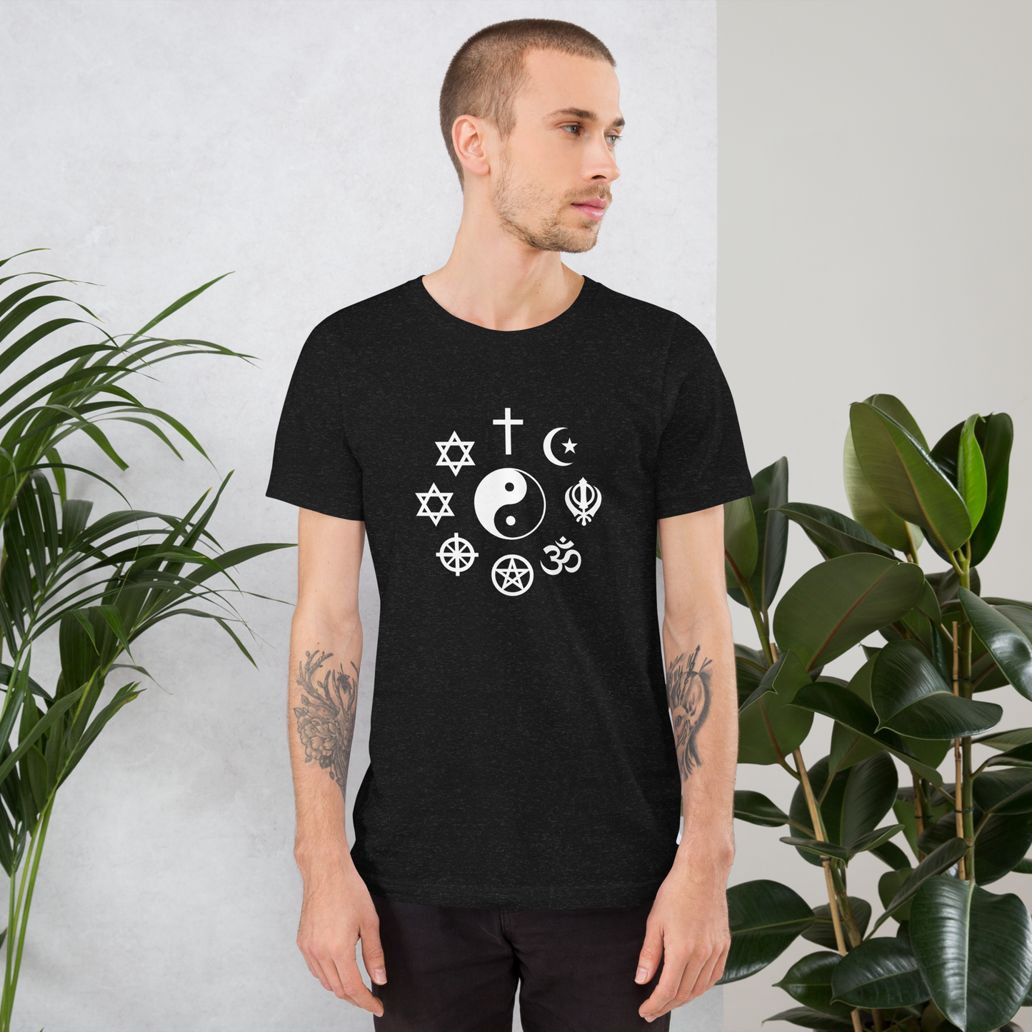 SoulOS Spiritual T-Shirt – “World Religion Symbols Circle”