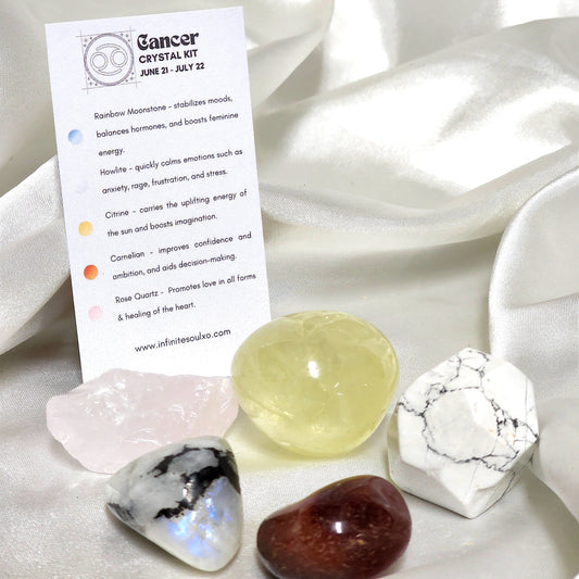 Cancer Zodiac Crystal Kit – SoulOS Healing Set