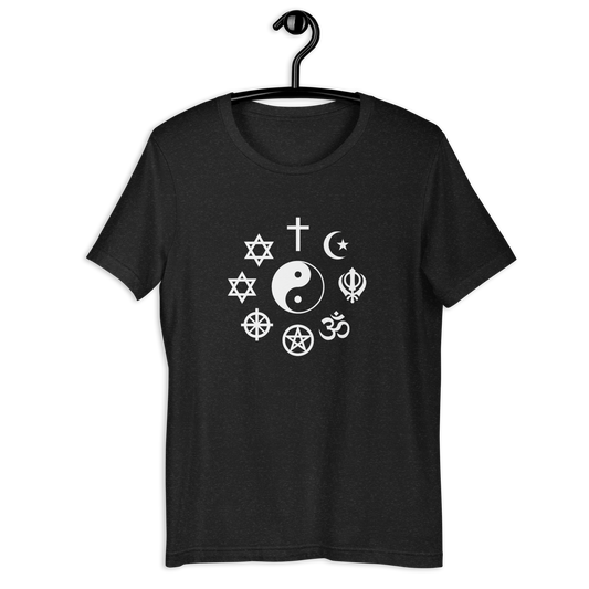 SoulOS Spiritual T-Shirt – “World Religion Symbols Circle”
